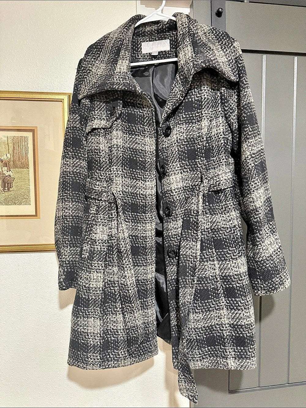 Valerie Stevens Plaid Coat Size Large